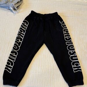 Kids Black Graphic Sweatpants
